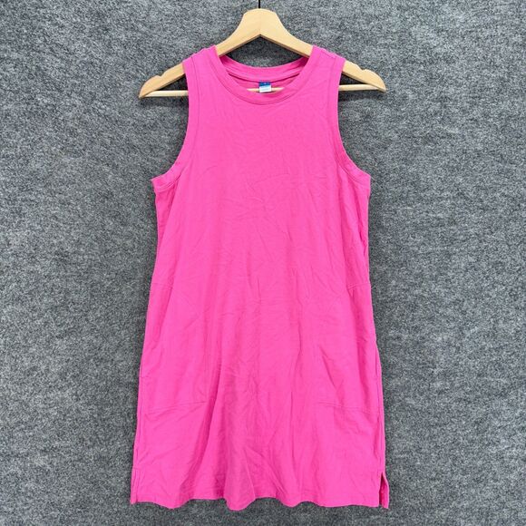 Old Navy Dress Women S Small Pink Shift Midi Sleeveless Crew Neck Cotton Casual - Picture 1 of 7